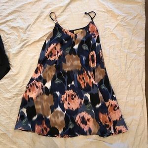 Pink floral with navy blue